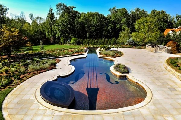 Уникальный бассейн в форме скрипки Страдивари