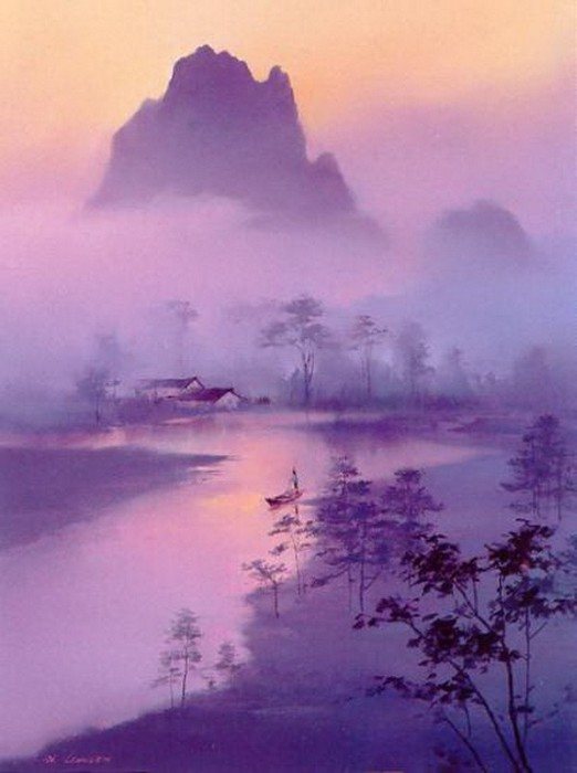 Пейзаж маслом Hong Leung.